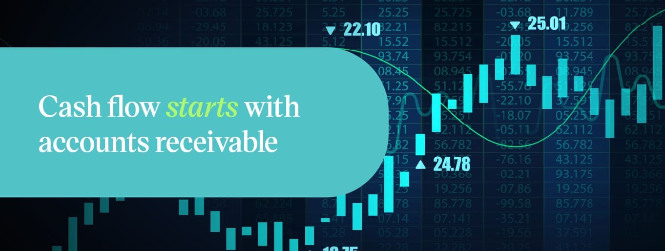 Rising financial market chart representing accounts receivable driven cash flow